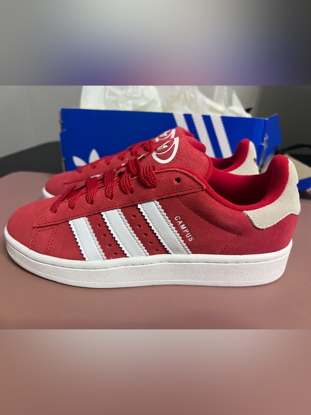 Adidas Campus 00s Junior Size 6 Women's 7 Better Scarlet Cloud White Colorway